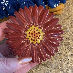 Longaberger Small Flower Mirror Ceramic Vintage Used